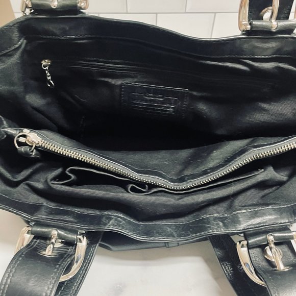 Vintage Leather COACH SOHO XL Black Carryall Tote #F13110 -- RARE - Picture 8 of 9